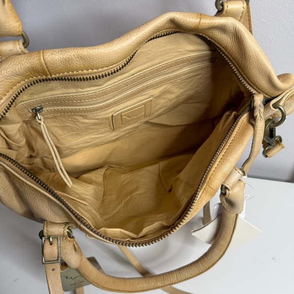 Free People Baby Emerson Tote Bag Italian Straw Yellow - Leather - NWT - Picture 8 of 8